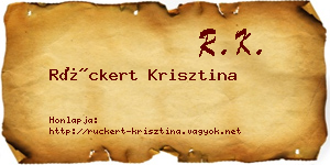 Rückert Krisztina névjegykártya